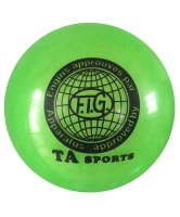 мяч для художественной гимнастики rgb-102, 15 см, зеленый, с блестками