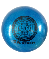 мяч для художественной гимнастики rgb-102, 15 см, синий, с блестками