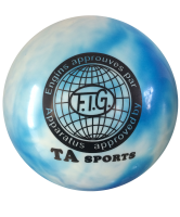мяч для художественной гимнастики rgb-101, 15 см, синий/белый